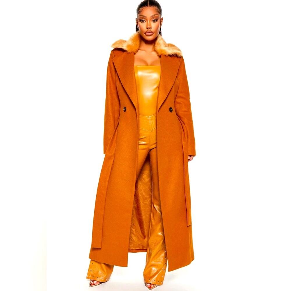Fashion Nova Cognac Trench Coat